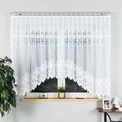 Firanka żakardowa gotowa na żabki DEMETRIA 500x160 biała
