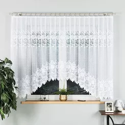 Firanka żakardowa gotowa na żabki DEMETRIA 500x160 biała