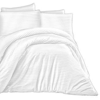 Pościel satyna bawełniana adamaszek 160x200 biała