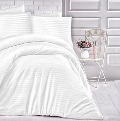 Pościel satyna bawełniana adamaszek 160x200 biała