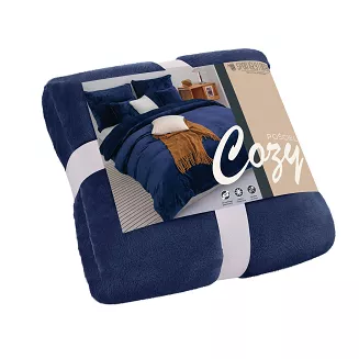 Pościel z mikrofibry MIŚ Cozy 200x220 granatowa
