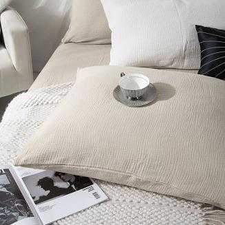 Jasno Beżowa Bawełniana Pościel Muślinowa 220x200