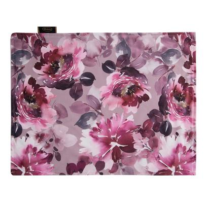 Serweta dekoracyjny VELVET 30x40 Eurofirany pudrowo różowy w kwiaty