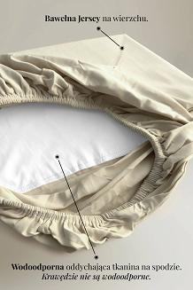 Prześcieradło wodoodporne nieprzemakalne jeresy z gumką Aquasafe 200x220 beżowe