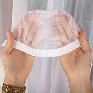 Firanka żakardowa gotowa na szelkach ELZA 145x230 biała