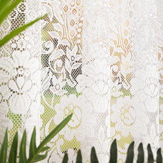 Firanka żakardowa gotowa na żabki ELA 400x160 biała