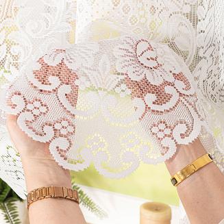 Firanka żakardowa gotowa na żabki ELA 400x160 biała