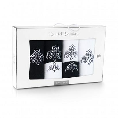 Komplet ręczników 6 szt. ZWOLTEX wzór SUŁTAN czarny/biały