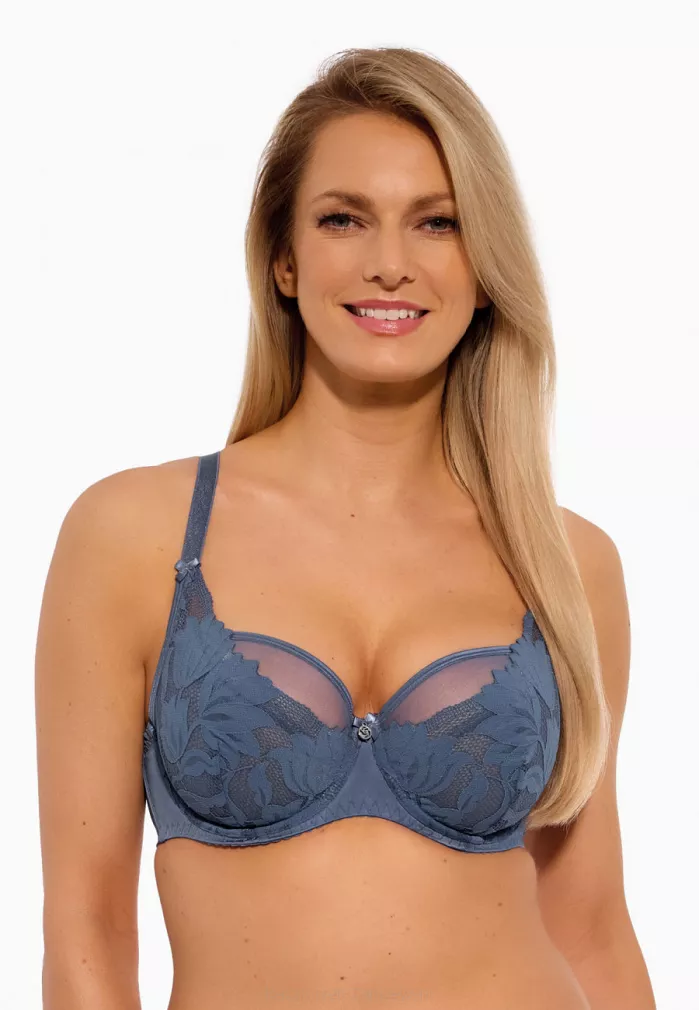 Biustonosz z koronką Soft Nike 1135 miękki niebieski