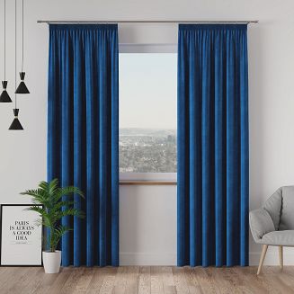 Zasłona gotowa na taśmie VELVI 140x230 granatowa