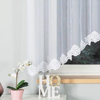 Firanka żakardowa gotowa na żabki ŻAKLINA 330x160 biała