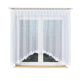 Firanka żakardowa gotowa na żabki ŻAKLINA 330x160 biała