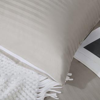 Komplet pościeli adamaszek satyna bawełniana 220x200 taupe