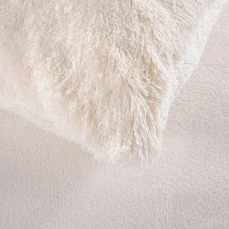 Pościel włochacz FluffySoft 160x200 o strukturze miękkiego futra kremowa