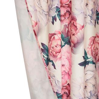 Zasłona gotowa na taśmie Peony Light 140x270 welurowa kwiaty peonie