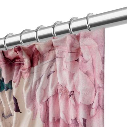 Zasłona gotowa na taśmie Peony Light 140x270 welurowa kwiaty peonie