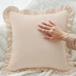 Poszewka do pościeli z falbanką RUFFY PREMIUM 40x40 jasnobeżowa