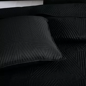 Narzuta dekoracyjna na fotel TRIO 75x150 pikowana czarna