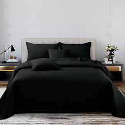 Narzuta dekoracyjna na fotel TRIO 75x150 pikowana czarna