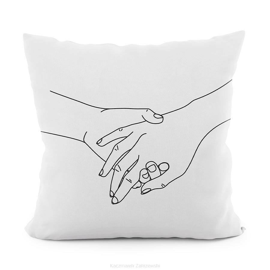 Poszewka dekoracyjna RAZEM 40x40 welwetowa biała czarna