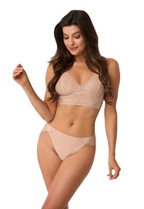 Klasyczne figi damskie z koronką kod 202 beżowe