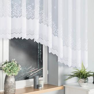 Firanka żakardowa gotowa na żabki GENOWEFA 450x140 biała