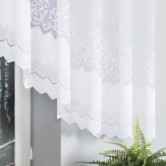Firanka żakardowa gotowa na żabki GENOWEFA 450x140 biała