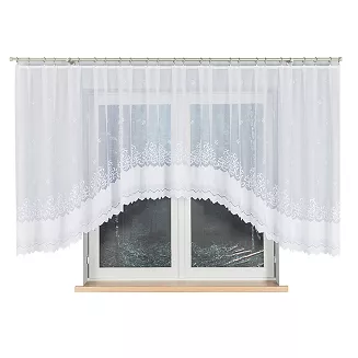 Firanka żakardowa gotowa na żabki GENOWEFA 450x140 biała