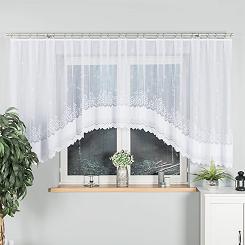 Firanka żakardowa gotowa na żabki GENOWEFA 450x140 biała