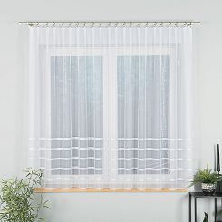 Firanka żakardowa gotowa na żabki HALINA 300x160 biała