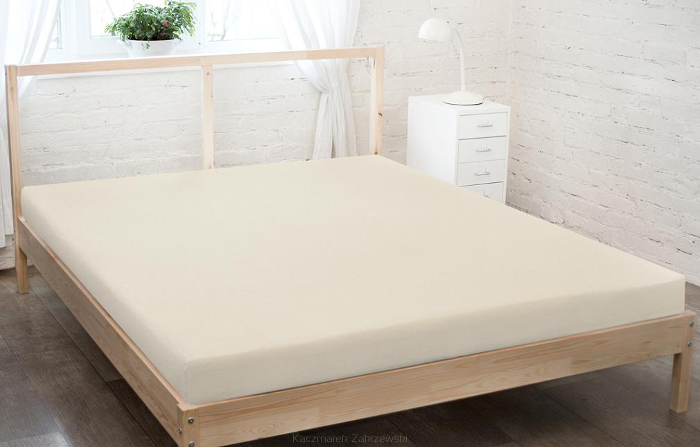 Prześcieradło jersey z gumką 160x200 ekri