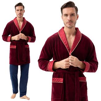 Szlafrok Męski Bonżurka LUNA kod 425 bordowy