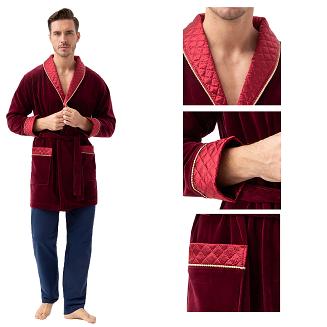 Szlafrok Męski Bonżurka LUNA kod 425 bordowy