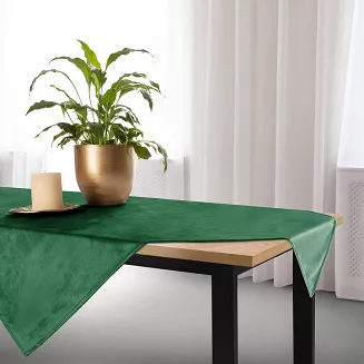 Obrus dekoracyjny SOFT 85x85 welurowy butelkowa zieleń