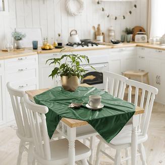 Obrus dekoracyjny SOFT 85x85 welurowy butelkowa zieleń