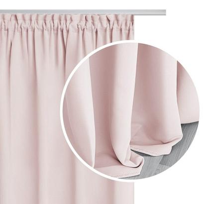 Zasłona gotowa na taśmie HOLD 140x270 zaciemniająca blackout jasnoróżowa