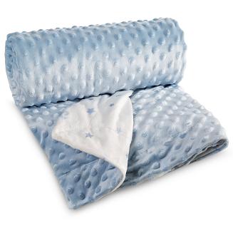 Koc Pierre Cardin BABY5 80x110 Pierre Cardin Eurofirany niebieski kremowy bąbelki gwiazdki