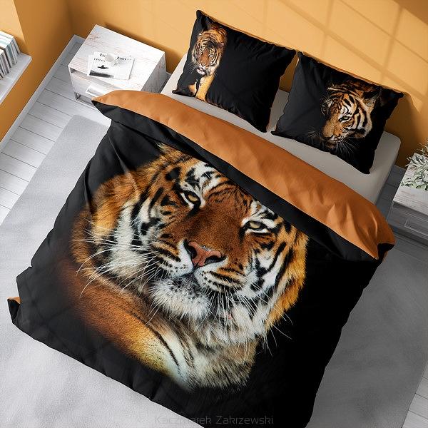 Pościel bawełniana 160x200 NATURA naturalny tygrys