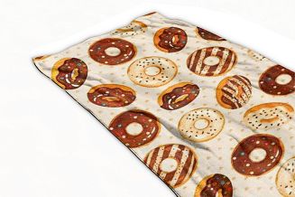 Ręcznik plażowy 70x140 wzór donuty kremowy