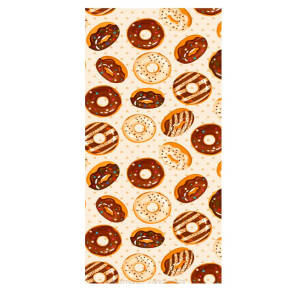 Ręcznik plażowy 70x140 wzór donuty kremowy