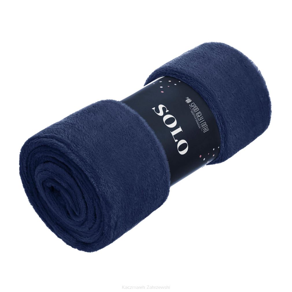 Koc narzuta z mifrofibry na fotel Solo 75x150 granatowa