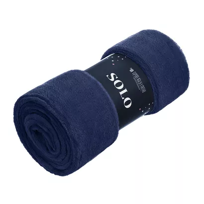 Koc narzuta z mikrofibry na fotel Solo 75x150 granatowa