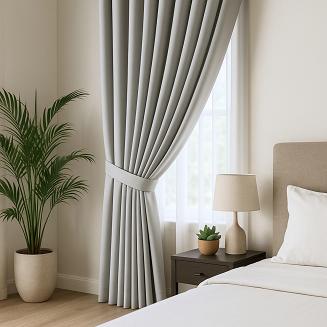 Szarfa do zasłony Hold 8x140 welurowa srebrna