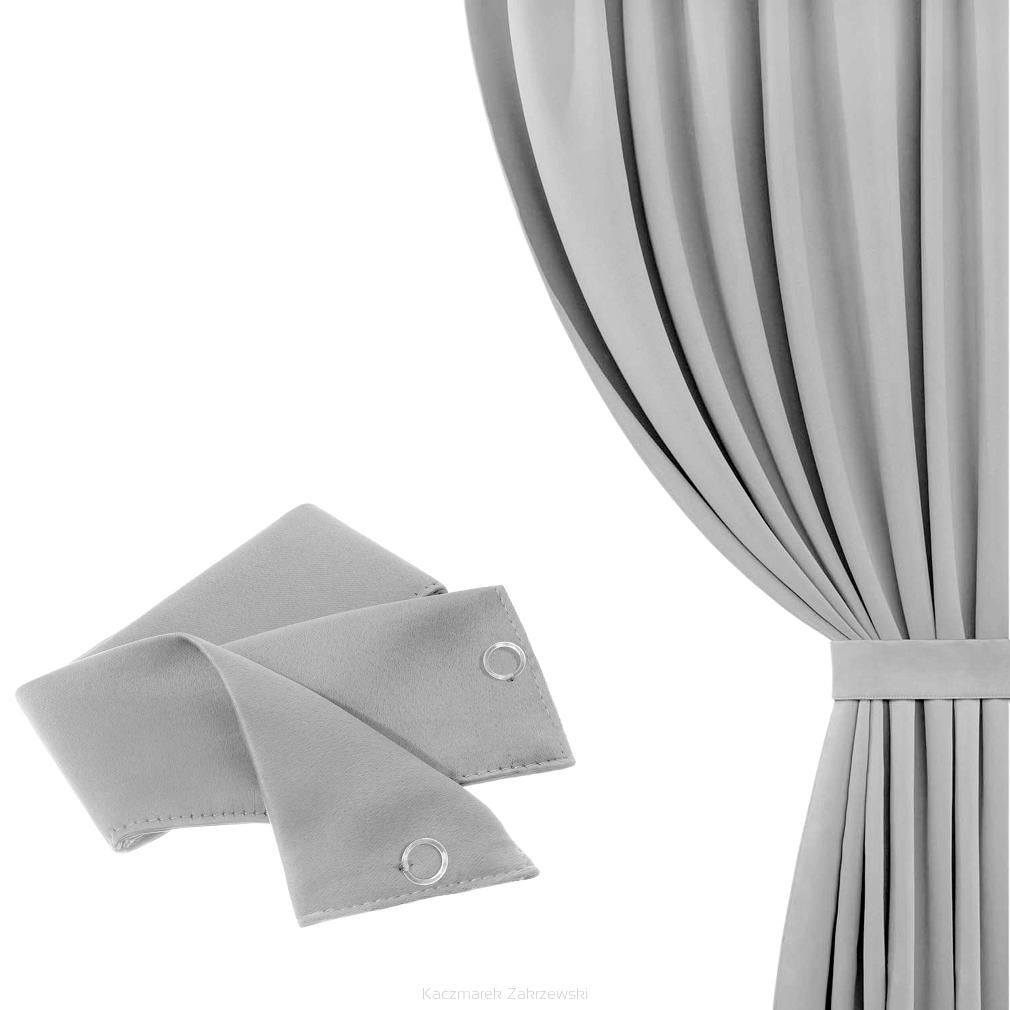 Szarfa do zasłony Hold 8x140 welurowa srebrna