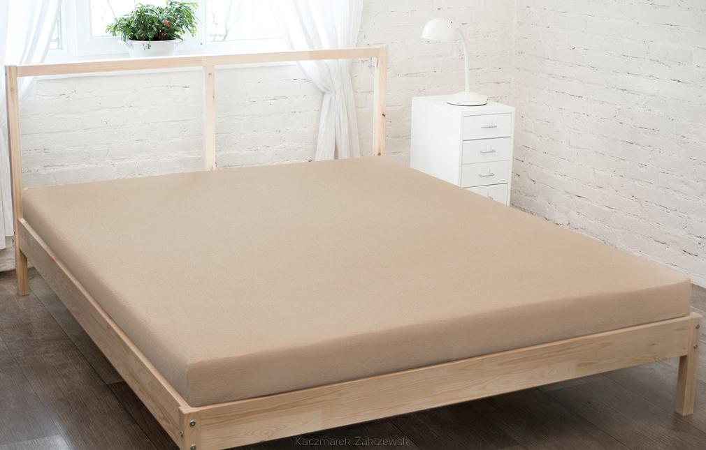 Prześcieradło jersey z gumką 200x220 ciemny beżowy