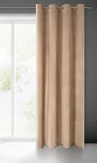 Zasłona gotowa na przelotkach MELANIE 140x250 Eurofirany ciemny beżowy