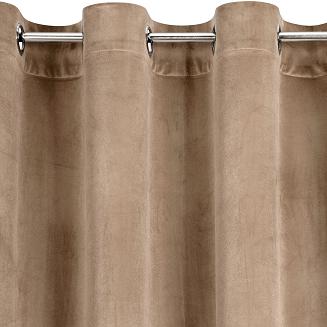 Zasłona gotowa na przelotkach MELANIE 140x250 Eurofirany ciemny beżowy