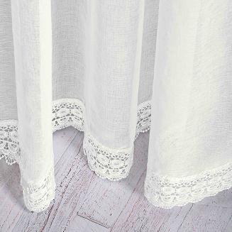 Firana gotowa na taśmie CELIA 300x270 biała z koronką