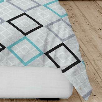Pościel z kory 160x200 szara turkusowa czarna romby