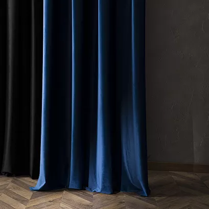 Zasłona gotowa na przelotkach BLACKOUT VELVET 140x230 granatowa